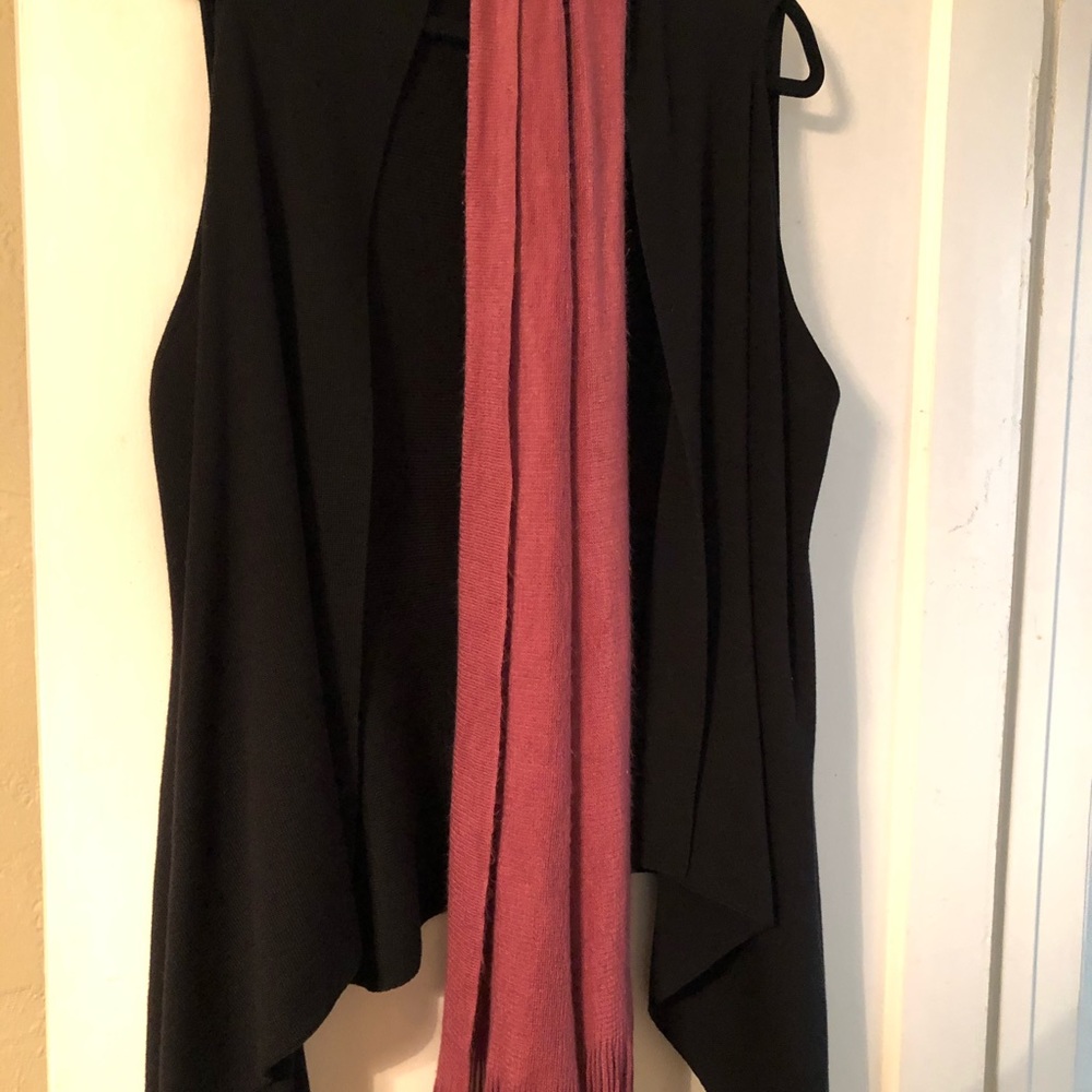 212 Collection Sweater, black with scarf